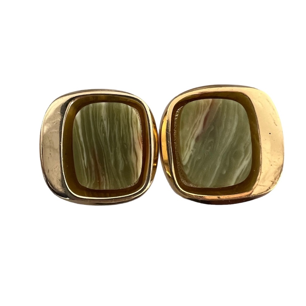 Vintage Orena Paris Large Earrings Clip On Golden Tone